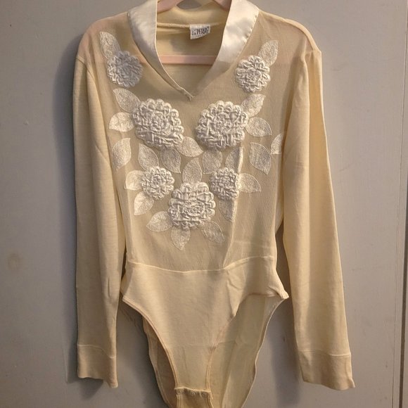 La Perla Vintage Cream/White Embroidered Bodysuit - M - Picture 2 of 6